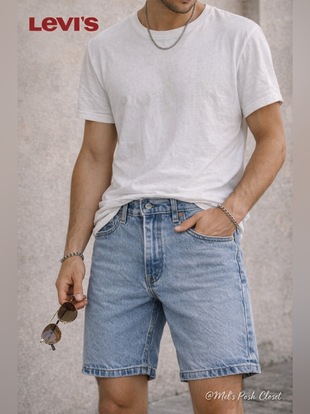 🚨Levi’s 405 Men’s Denim Shorts W29 Light Wash Classic Fit Vintage Style